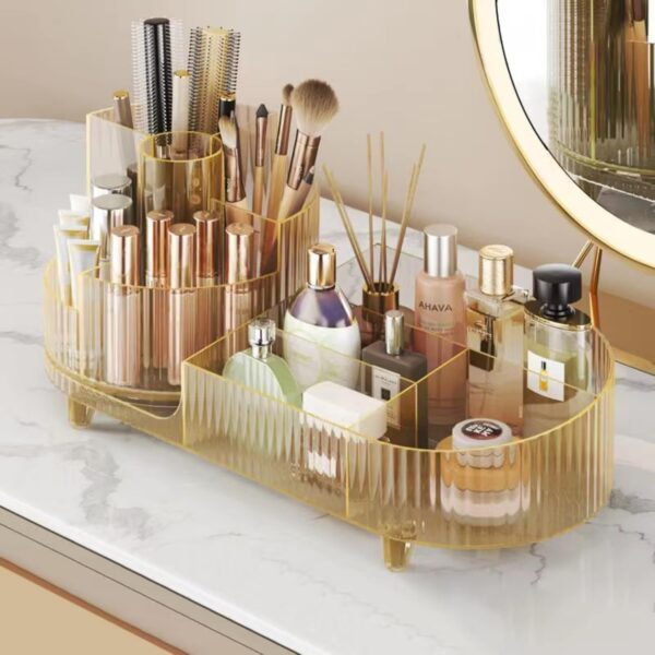 Rotating makeup organizer